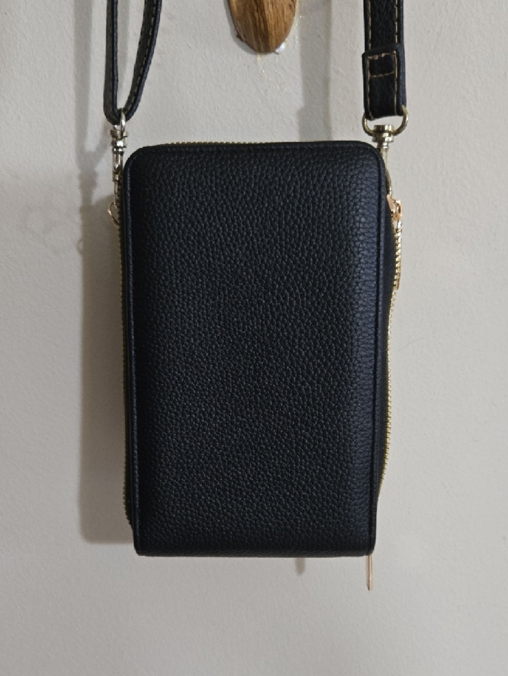 Mingyou Black Crossbody Pebbled Faux Leather Phone Wallet Purse Multiple Pockets - Picture 6 of 12